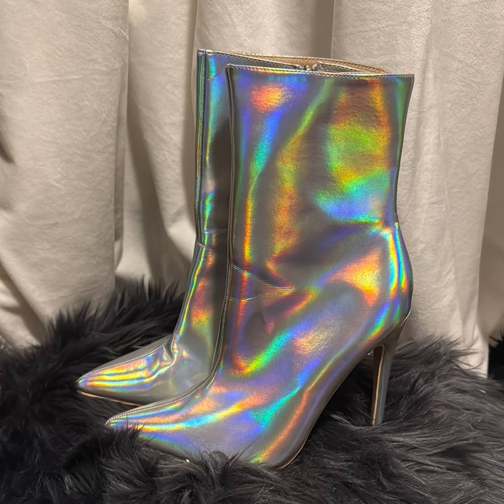 Holographic Ankle Boots